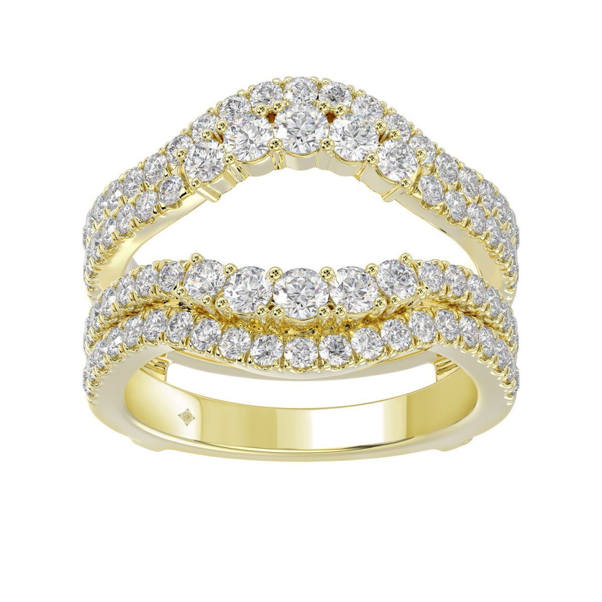 14K YELLOW GOLD 1 1/4CT ROUND DIAMOND LADIES WRAP RING