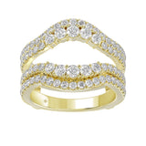 14K YELLOW GOLD 1 1/4CT ROUND DIAMOND LADIES WRAP RING