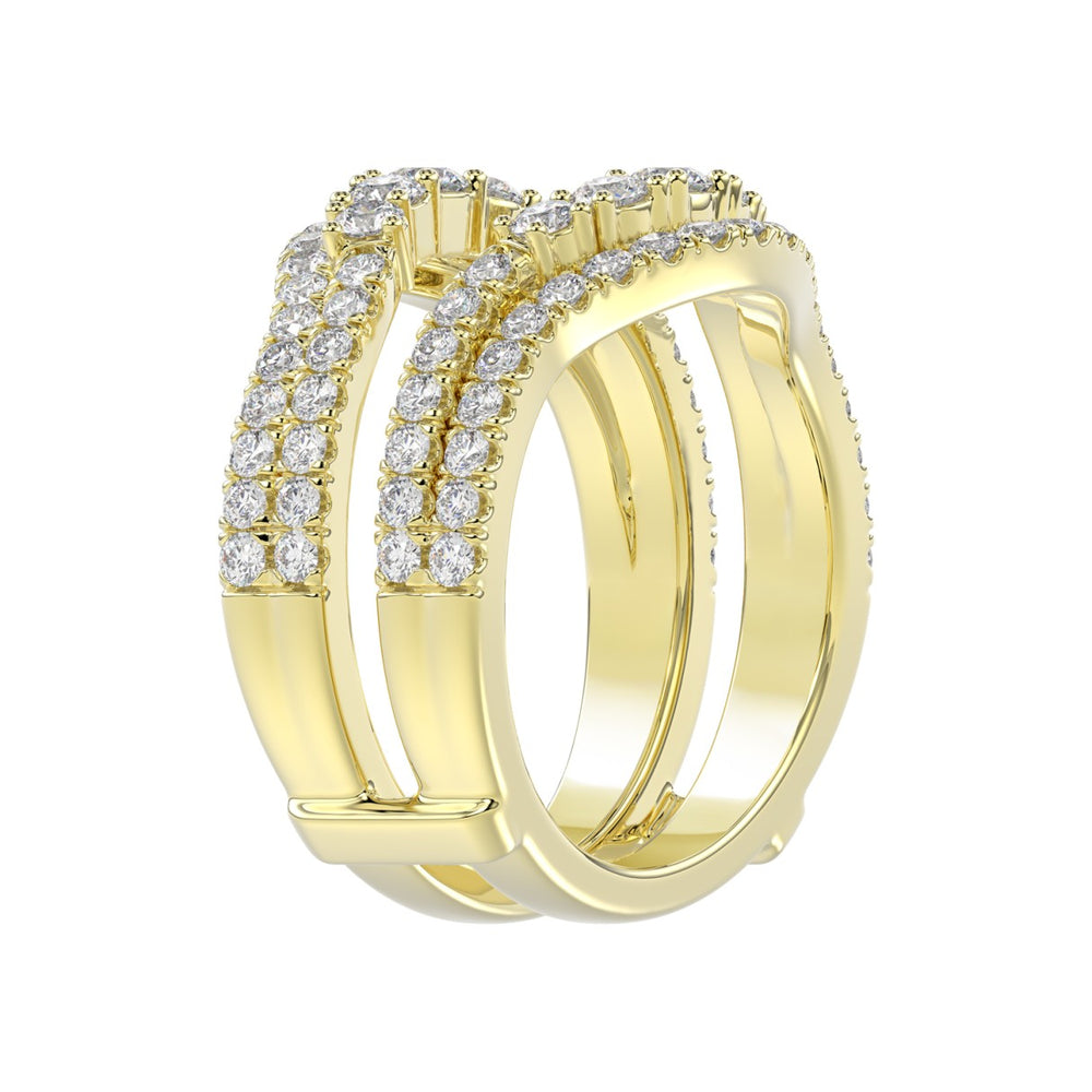 14K YELLOW GOLD 1 1/4CT ROUND DIAMOND LADIES WRAP RING