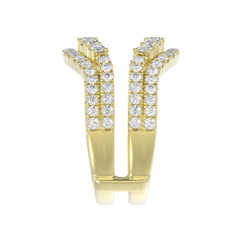 14K YELLOW GOLD 1 1/4CT ROUND DIAMOND LADIES WRAP RING