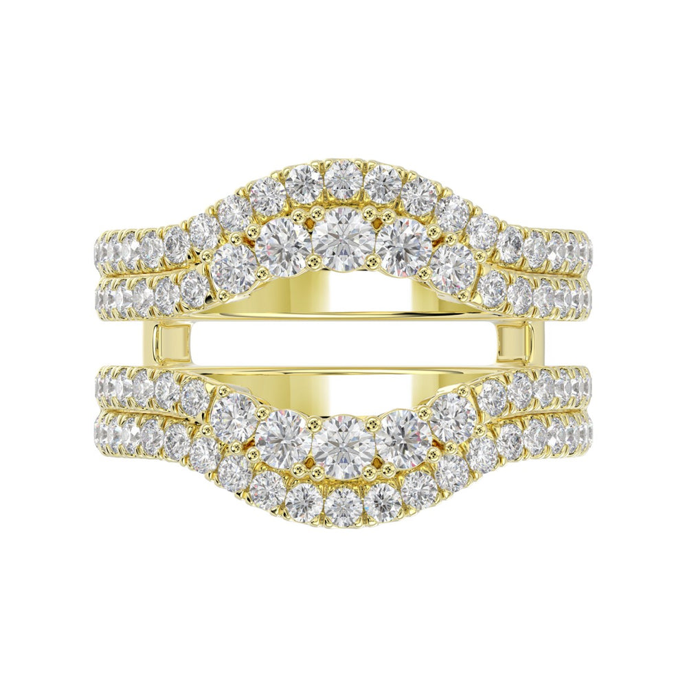 14K YELLOW GOLD 1 1/4CT ROUND DIAMOND LADIES WRAP RING