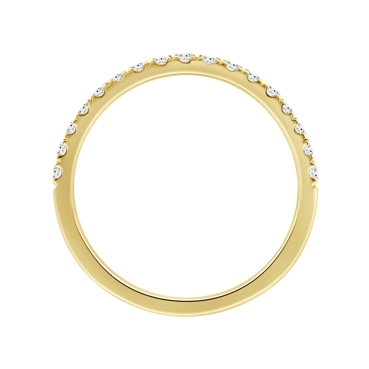 14K YELLOW GOLD 1/4CT ROUND DIAMOND LADIES BAND