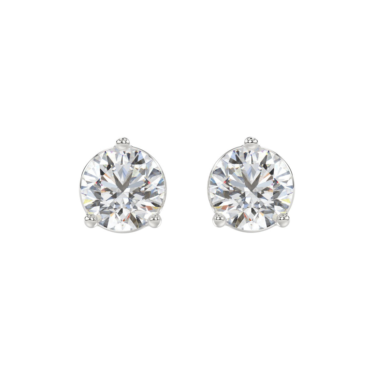 14K WHITE GOLD 6.00CT ROUND DIAMOND SOLITAIRE EARRINGS