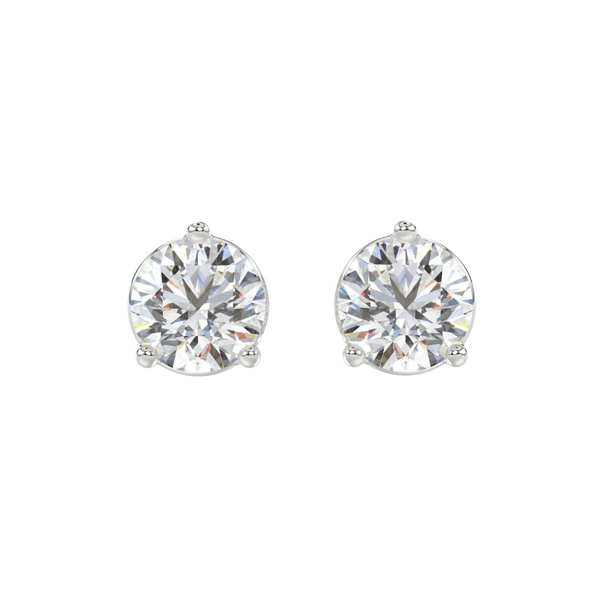 14K WHITE GOLD 6.00CT ROUND DIAMOND SOLITAIRE EARRINGS