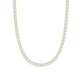 14K YELLOW GOLD 4 3/4CT 18" ROUND DIAMOND LADIES TENNIS NECKLACE
