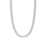 14K WHITE GOLD 7 3/4CT 18" ROUND DIAMOND LADIES TENNIS NECKLACE