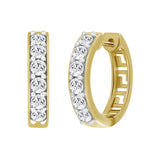 10K YELLOW GOLD 1.00CT ROUND DIAMOND LADIES HOOP EARRING