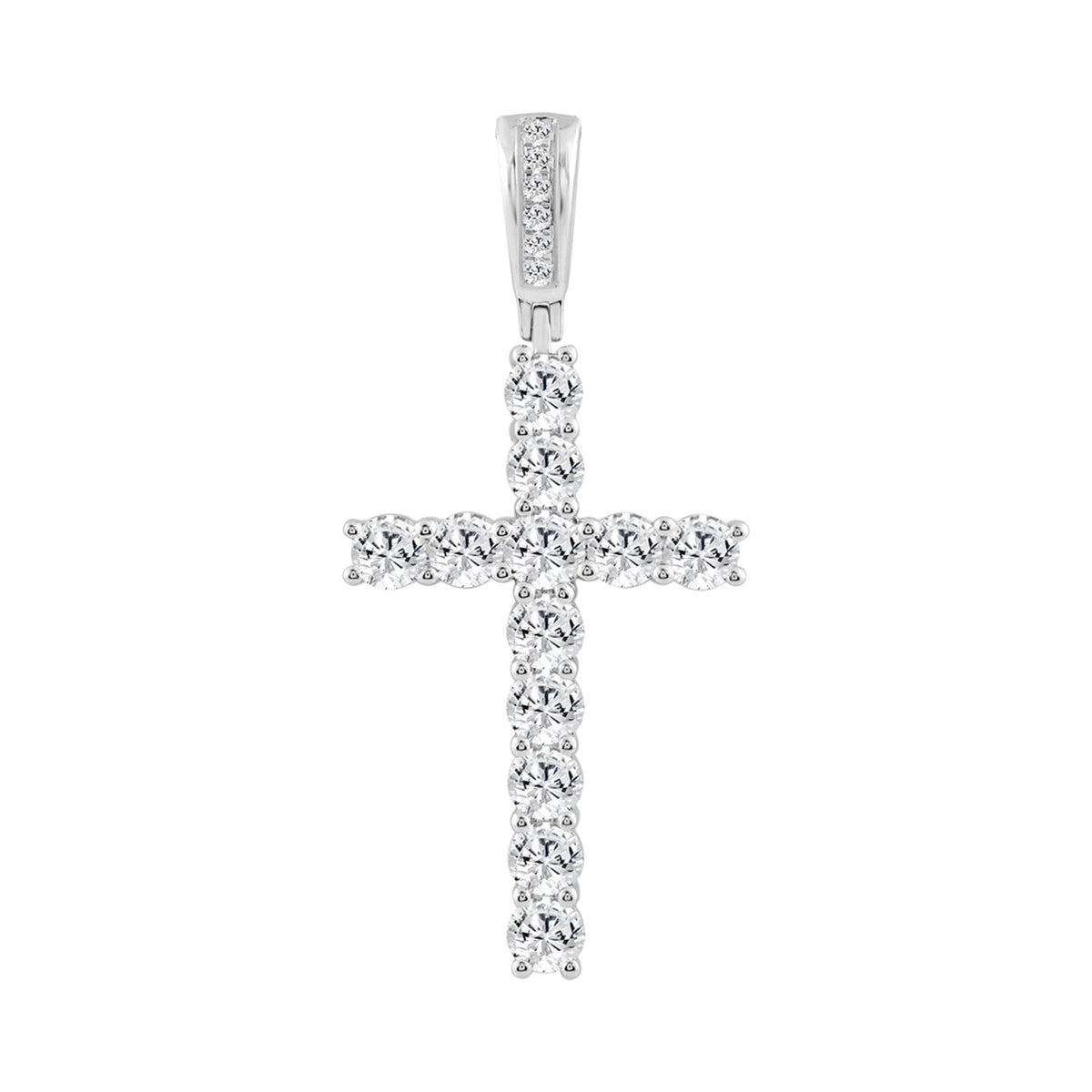 10K WHITE GOLD 2 1/2CT ROUND DIAMOND MEN'S CHARM PENDANT