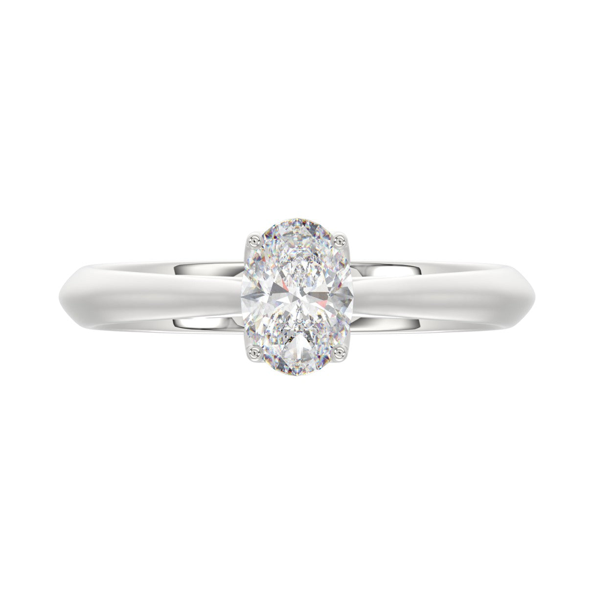 14K WHITE GOLD 3/4CT OVAL DIAMOND SOLITAIRE LADIES RING