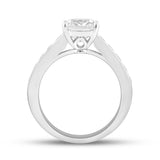 14K WHITE GOLD 3.00CT CUSHION/PRINCESS DIAMOND LADIES RING