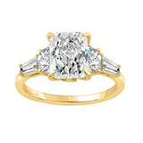 14K YELLOW GOLD 4.00CT RADIANT/HALF MOON/TAPER BAGUETTE DIAMOND LADIES RING