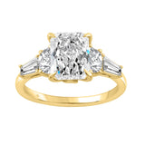 14K YELLOW GOLD 4.00CT RADIANT/HALF MOON/TAPER BAGUETTE DIAMOND LADIES RING