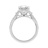 14K WHITE GOLD 2 1/2CT ROUND/CUSHION/BAGUETTE DIAMOND LADIES RING (CENTER STONE CUSHION DIAMOND 2CT)
