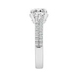 14K WHITE GOLD 2 1/2CT ROUND/CUSHION/BAGUETTE DIAMOND LADIES RING (CENTER STONE CUSHION DIAMOND 2CT)