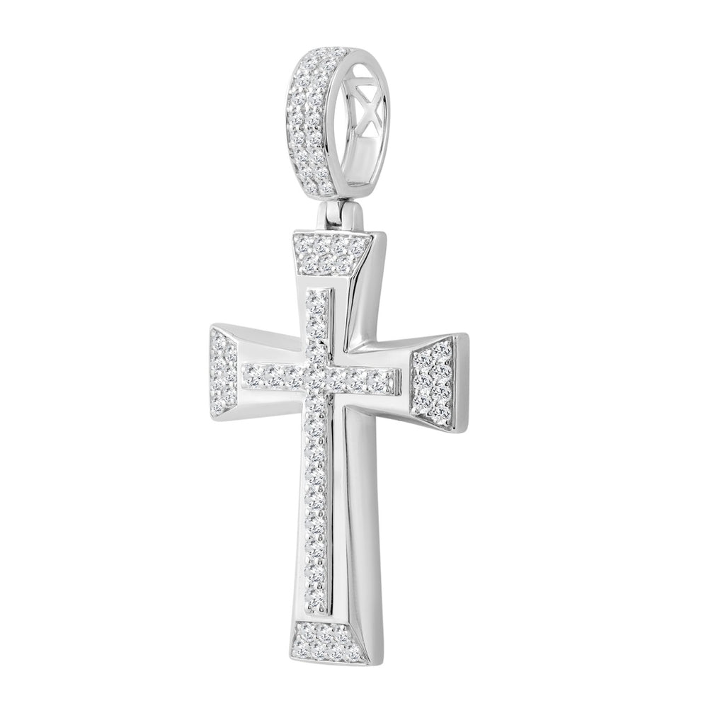 10K WHITE GOLD 1 1/4CT ROUND DIAMOND MEN'S CHARM PENDANT