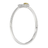1K WHITE GOLD 2 1/2CT ROUND/PEAR/MARQUISE DIAMOND LADIES BANGLE