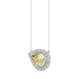 14K WHITE GOLD 1 1/4CT ROUND/PEAR DIAMOND LADIES NECKLACE