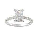 14K WHITE GOLD 2 1/4CT ROUND/RADIANT DIAMOND LADIES RING (CENTER STONE RADIANT DIAMOND 2CT)