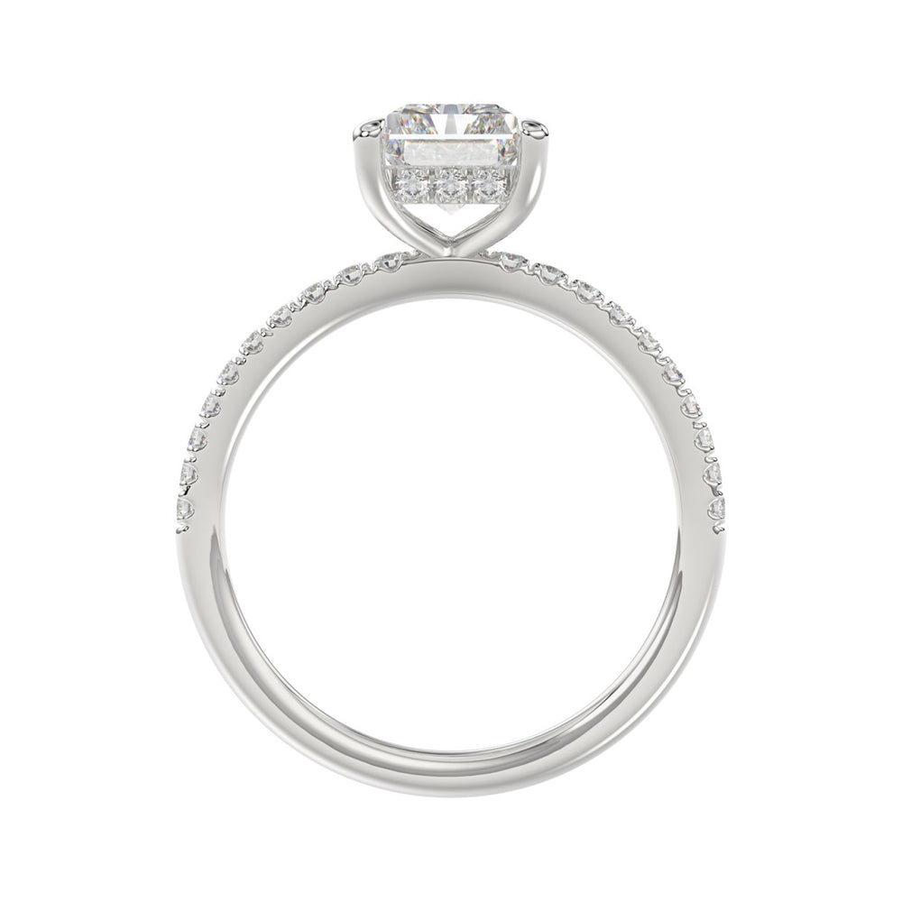 14K WHITE GOLD 2 1/4CT ROUND/RADIANT DIAMOND LADIES RING (CENTER STONE RADIANT DIAMOND 2CT)