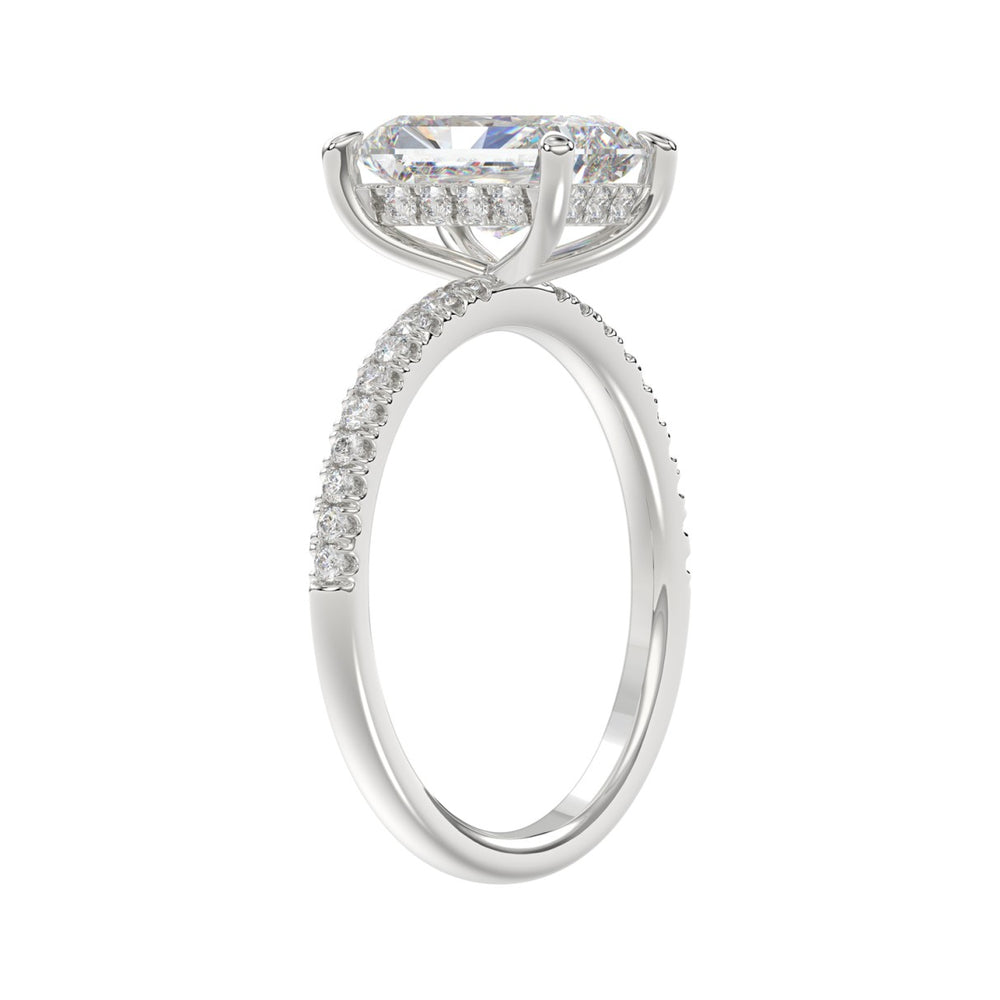 14K WHITE GOLD 2 1/4CT ROUND/RADIANT DIAMOND LADIES RING (CENTER STONE RADIANT DIAMOND 2CT)