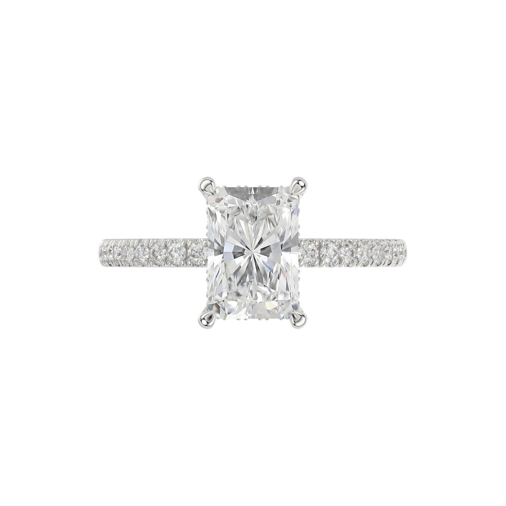 14K WHITE GOLD 2 1/4CT ROUND/RADIANT DIAMOND LADIES RING (CENTER STONE RADIANT DIAMOND 2CT)