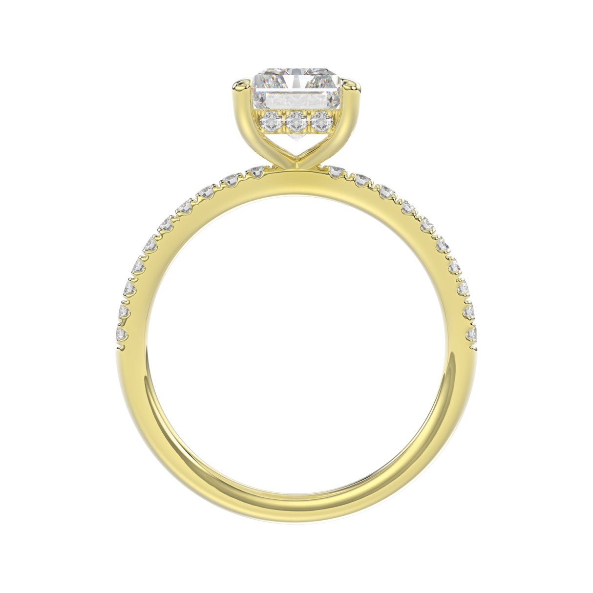 14K YELLOW GOLD 2 1/4CT ROUND/RADIANT DIAMOND LADIES RING (CENTER STONE RADIANT DIAMOND 2CT)