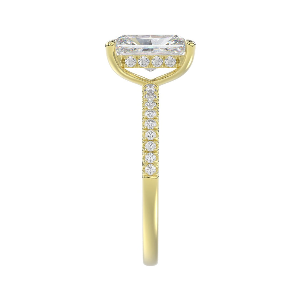 14K YELLOW GOLD 2 1/4CT ROUND/RADIANT DIAMOND LADIES RING (CENTER STONE RADIANT DIAMOND 2CT)