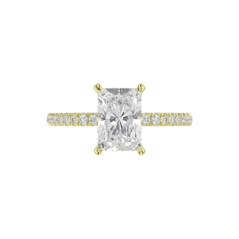 14K YELLOW GOLD 2 1/4CT ROUND/RADIANT DIAMOND LADIES RING (CENTER STONE RADIANT DIAMOND 2CT)