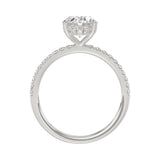 14K WHITE GOLD 2 1/5CT ROUND/OVAL DIAMOND LADIES RING (CENTER STONE OVAL DIAMOND 2CT)