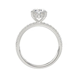 14K WHITE GOLD 2 1/5CT ROUND/OVAL DIAMOND LADIES RING (CENTER STONE OVAL DIAMOND 2CT)