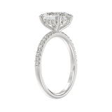14K WHITE GOLD 2 1/5CT ROUND/OVAL DIAMOND LADIES RING (CENTER STONE OVAL DIAMOND 2CT)