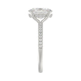 14K WHITE GOLD 2 1/5CT ROUND/OVAL DIAMOND LADIES RING (CENTER STONE OVAL DIAMOND 2CT)