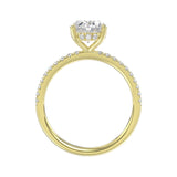 14K YELLOW GOLD 2 1/5CT ROUND/OVAL DIAMOND LADIES RING (CENTER STONE OVAL DIAMOND 2CT)