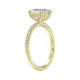 14K YELLOW GOLD 2 1/5CT ROUND/OVAL DIAMOND LADIES RING (CENTER STONE OVAL DIAMOND 2CT)