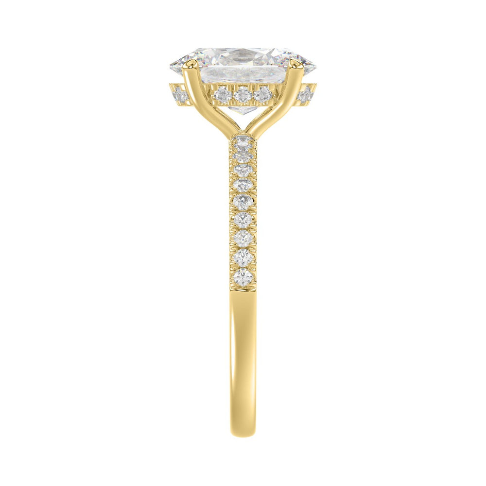 14K YELLOW GOLD 2 1/5CT ROUND/OVAL DIAMOND LADIES RING (CENTER STONE OVAL DIAMOND 2CT)