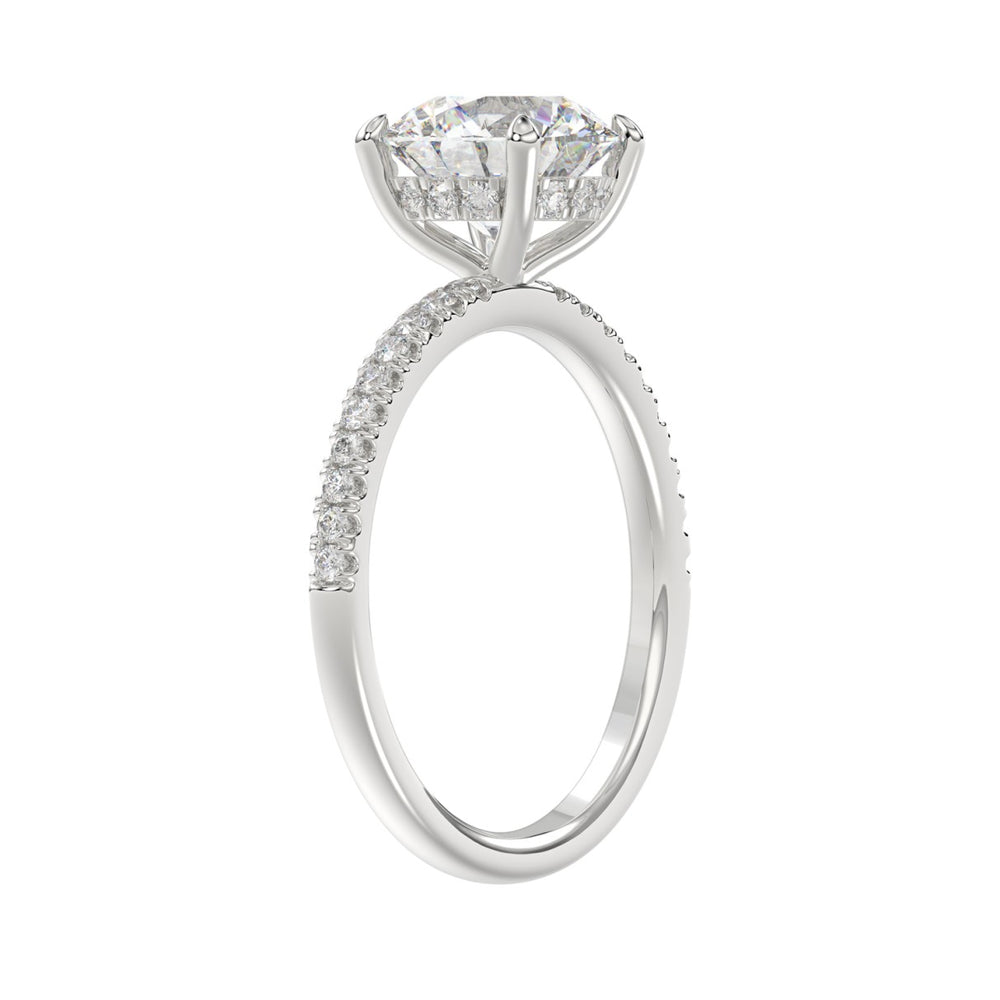 14K WHITE GOLD 2 1/4CT ROUND DIAMOND LADIES RING (CENTER STONE ROUND DIAMOND 2CT)