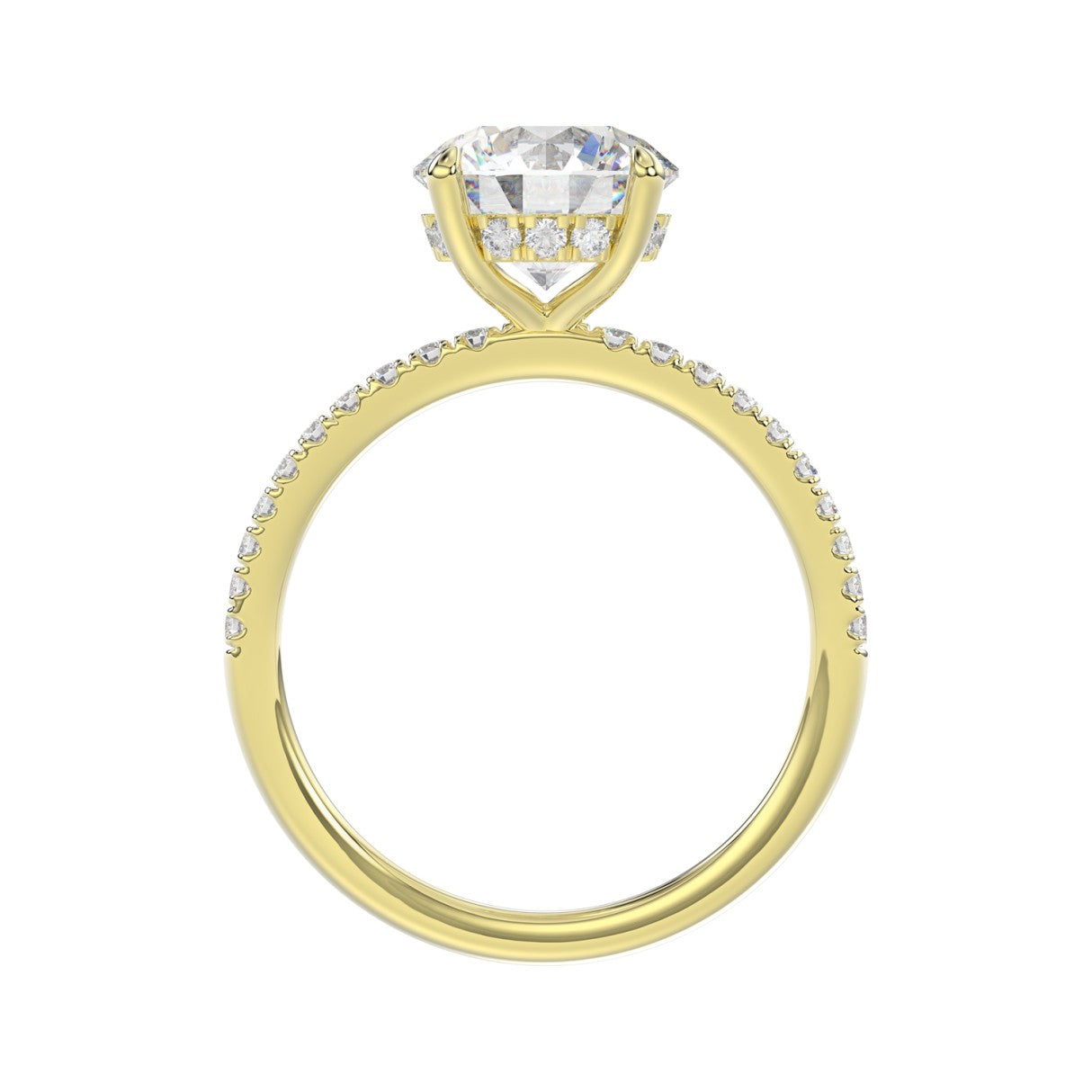 14K YELLOW GOLD 2 1/4CT ROUND DIAMOND LADIES RING (CENTER STONE ROUND DIAMOND 2CT)
