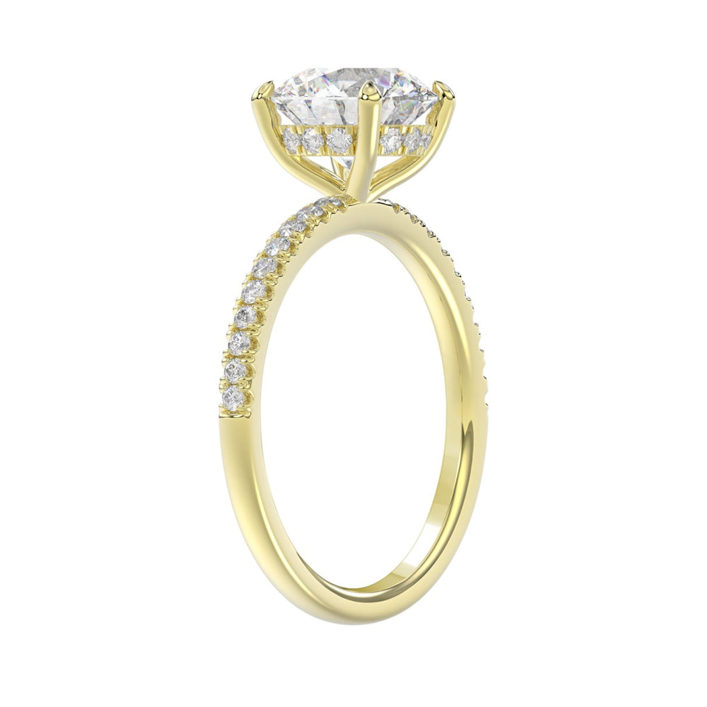 14K YELLOW GOLD 2 1/4CT ROUND DIAMOND LADIES RING (CENTER STONE ROUND DIAMOND 2CT)