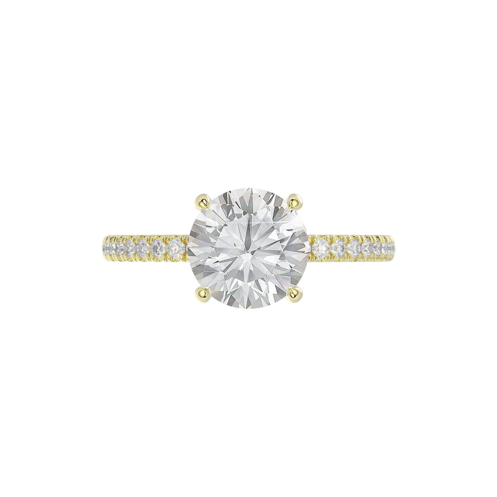 14K YELLOW GOLD 2 1/4CT ROUND DIAMOND LADIES RING (CENTER STONE ROUND DIAMOND 2CT)