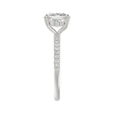 14K WHITE GOLD 2 1/4CT ROUND/CUSHION DIAMOND LADIES RING (CENTER STONE CUSHION DIAMOND 2CT)