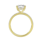 14K YELLOW GOLD 2 1/4CT ROUND/CUSHION DIAMOND LADIES RING (CENTER STONE CUSHION DIAMOND 2CT)