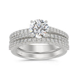 14K WHITE GOLD 1 3/4CT ROUND DIAMOND LADIES BRIDAL SET (CENTER STONE ROUND DIAMOND 1CT)