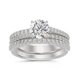 14K WHITE GOLD 1 3/4CT ROUND DIAMOND BRIDAL SET (CENTER STONE ROUND DIAMOND 1CT)