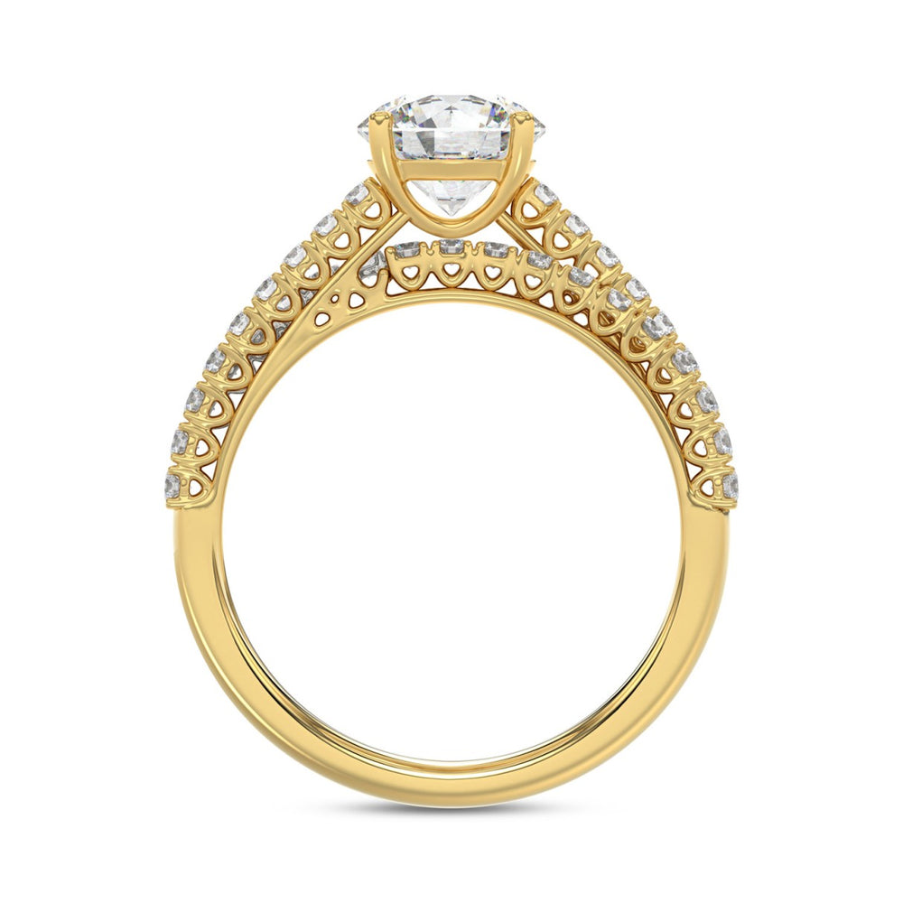 14K YELLOW GOLD 1 3/4CT ROUND DIAMOND LADIES BRIDAL SET (CENTER STONE ROUND DIAMOND 1CT)