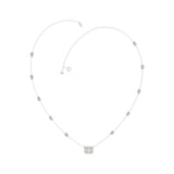14K WHITE GOLD 2 1/4CT ROUND/EMERALD DIAMOND LADIES NECKLACE