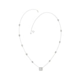 14K WHITE GOLD 2 1/4CT ROUND/EMERALD DIAMOND LADIES NECKLACE