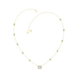 14K YELLOW GOLD 2 1/4CT ROUND/EMERALD DIAMOND LADIES NECKLACE