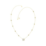 14K YELLOW GOLD 2 1/4CT ROUND/EMERALD DIAMOND LADIES NECKLACE