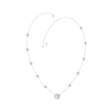 14K WHITE GOLD 2 1/4CT ROUND/OVAL DIAMOND LADIES NECKLACE