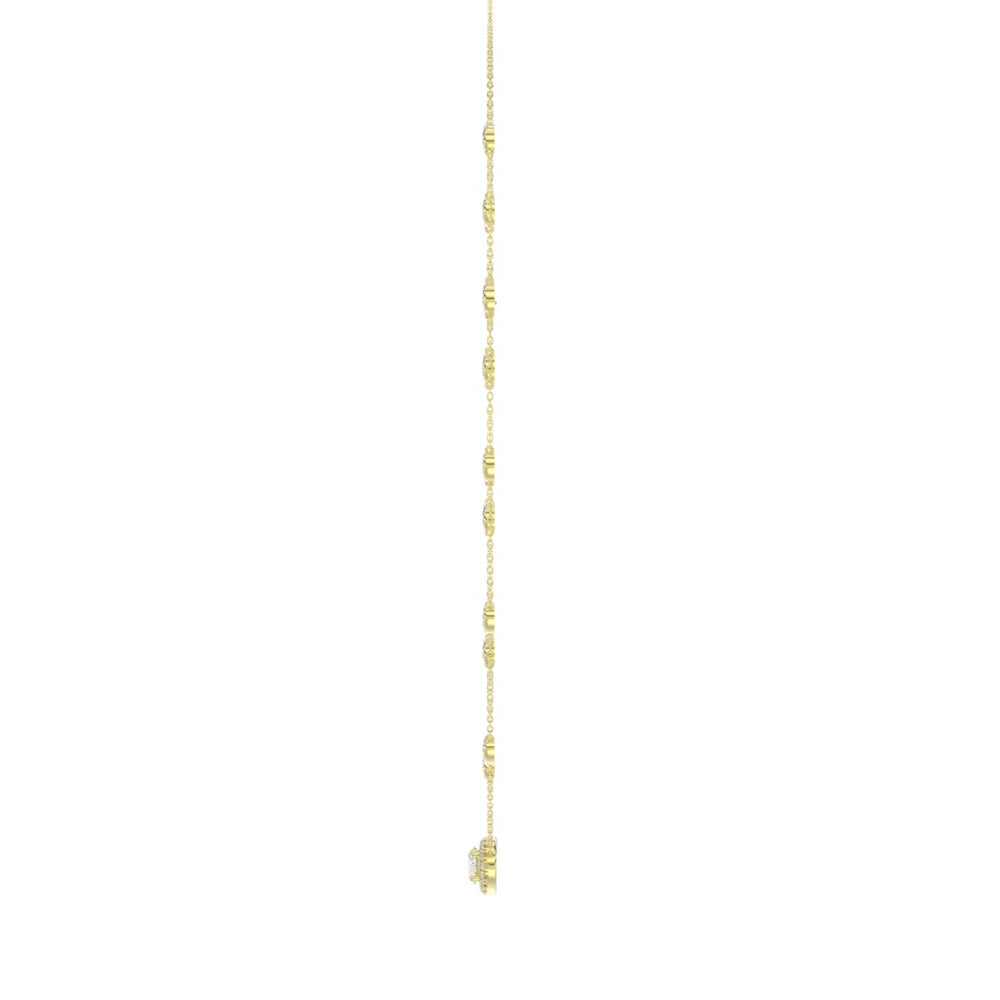 14K YELLOW GOLD 2 1/4CT ROUND/OVAL DIAMOND LADIES NECKLACE